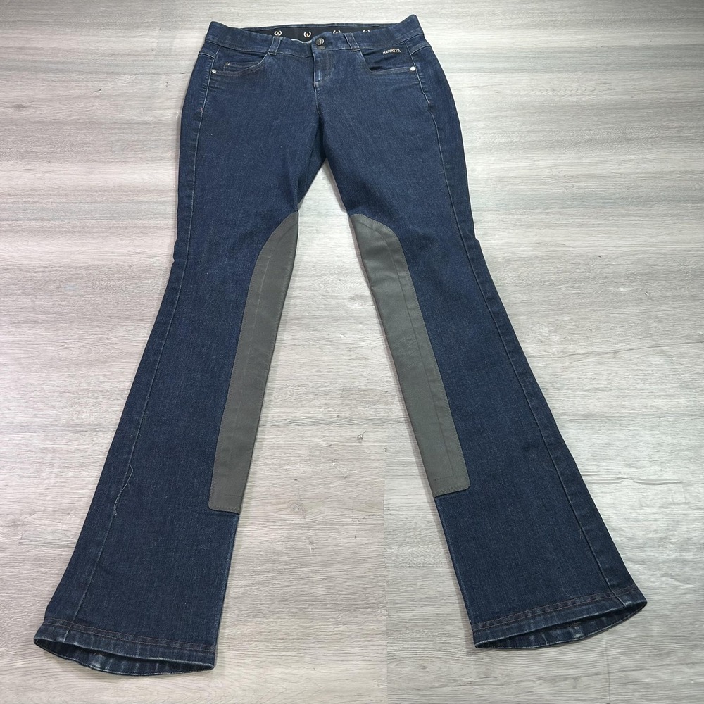 Kerrits Riding Pants Womens Medium Blue Denim Thigh Patch Equestrian Bootcut